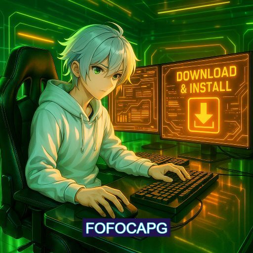 Imagem promocional do app oficial FOFOCAPG destacando a conveniência de jogar cassino online pelo celular ou navegador