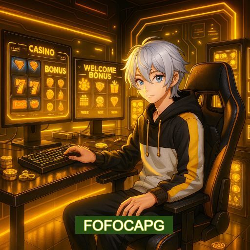 Imagem promocional do app oficial FOFOCAPG destacando a conveniência de jogar cassino online pelo celular ou navegador