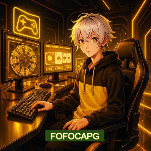 Imagem promocional do app oficial FOFOCAPG destacando a conveniência de jogar cassino online pelo celular ou navegador