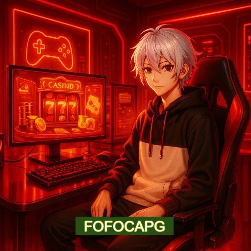 Imagem promocional do app oficial FOFOCAPG destacando a conveniência de jogar cassino online pelo celular ou navegador